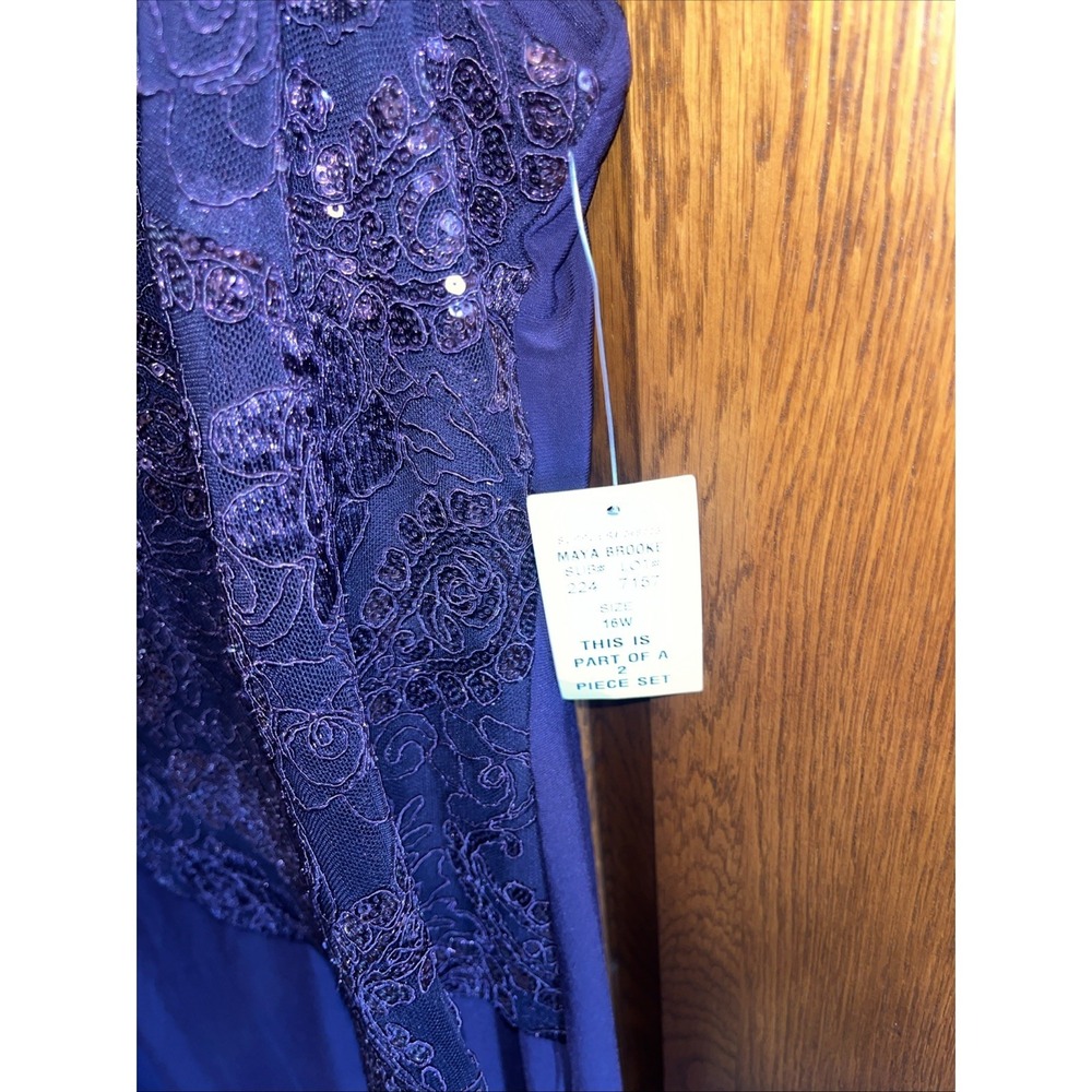 NWT Summer Wedding 16w Mother Of The Bride Dress No Jacket Purple with Sequins - Picture 3 of 5